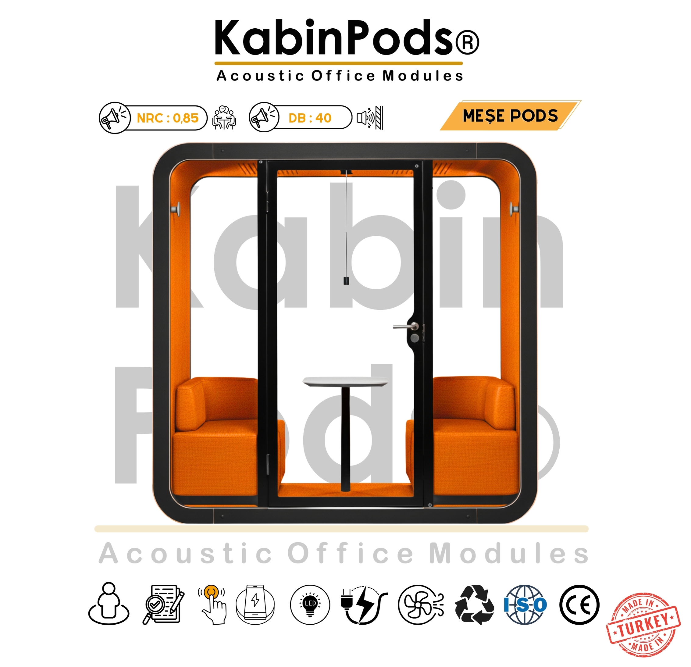 KabinPods toplantı kabini iç ortam konforu ve iklimlendirme detayları